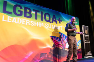Mark Nielsen delivers keynote address at the 2024 LGBTIQ+ Leadership Summit